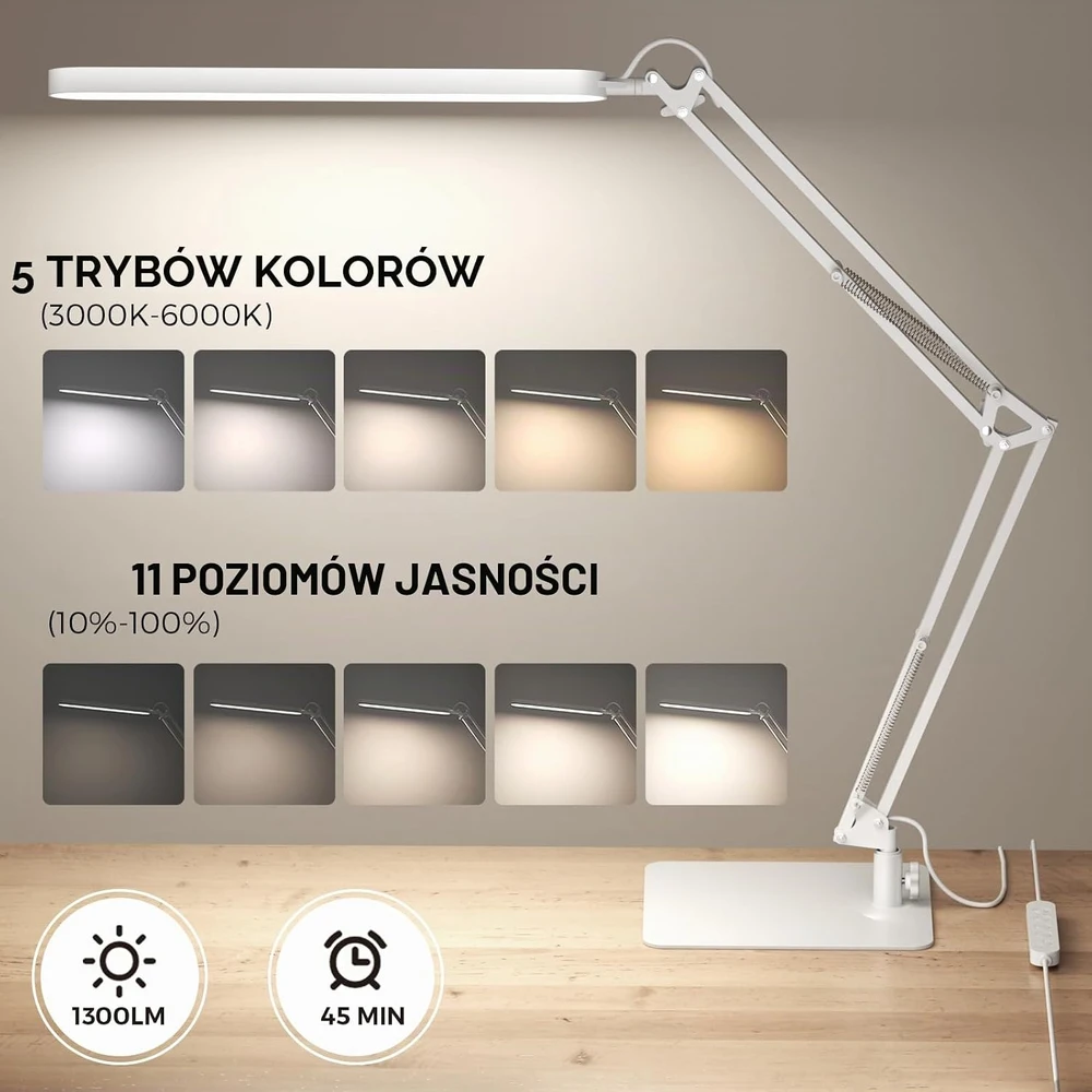 SKYLEO LED stalinė lempa 12 W, 1300 lm, reguliuojama, balta, A018