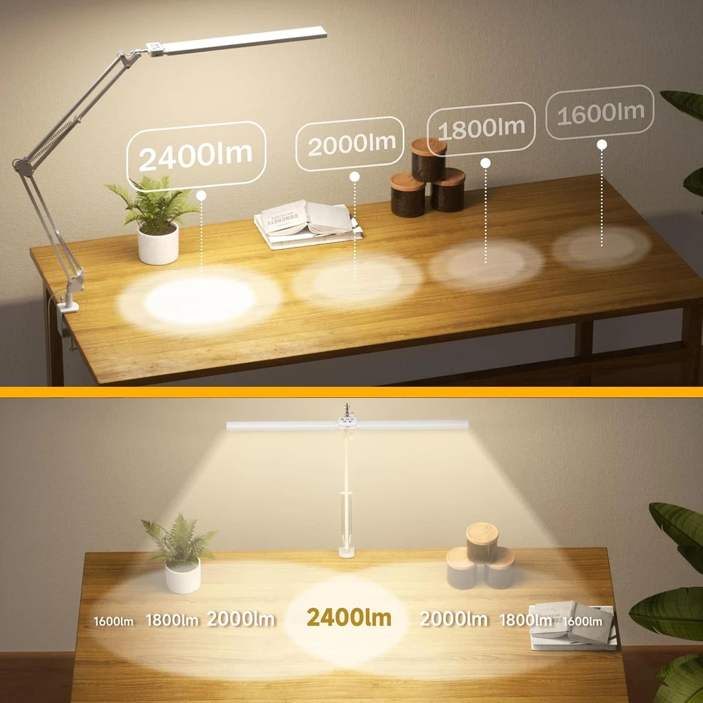 SKYLEO LED stalinė lempa su spaustuku, 24 W, 2400 lm, nuotolinio valdymo pultu, B002