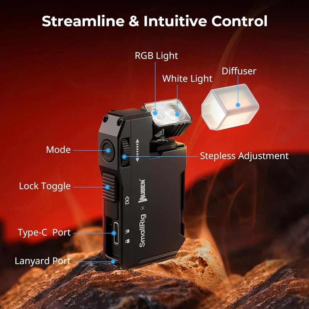SmallRig įkraunama mini LED žibintuvėlis EDC, 400 lm, IP65, magnetinis pagrindas, 5710