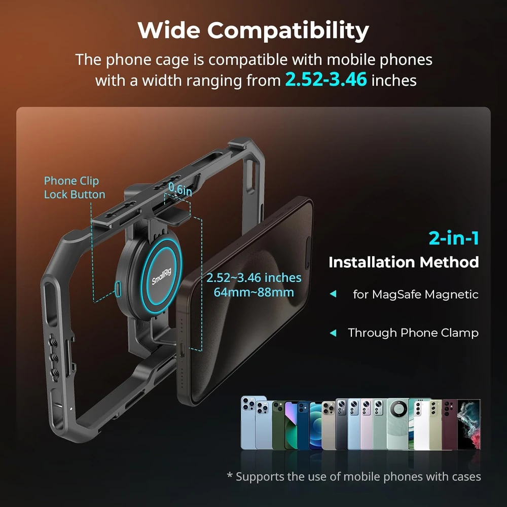 SmallRig universalus greito nuėmimo telefono narvelio komplektas, 67 mm praplėtimo filtras, 512 g, modelis 4597