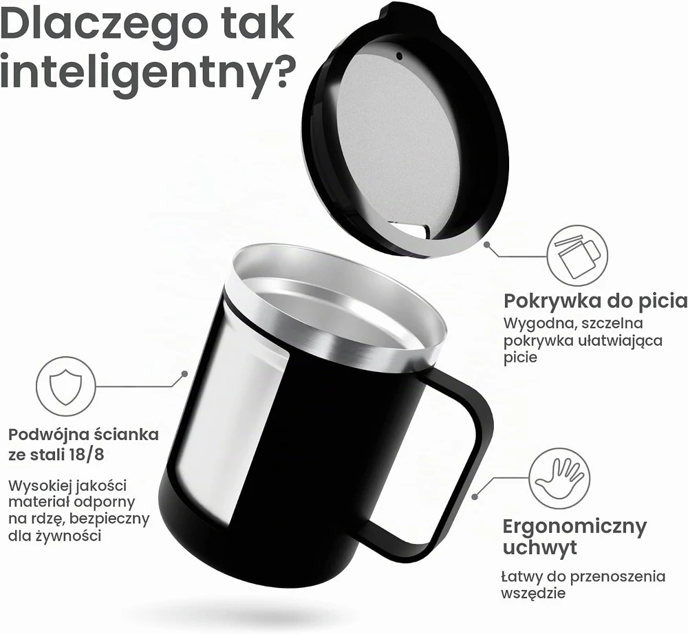 Smartshake izoliuotas kelioninis kavos puodelis 350 ml su vakuumine izoliacija Betmenas 11290701