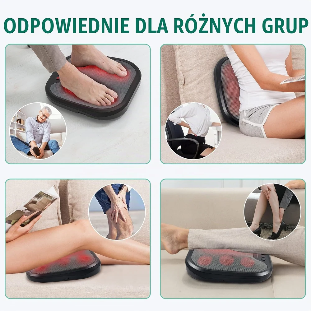 Snailax Shiatsu pėdų masažuoklis su šildymu, 18 masažinių galvučių, SL-593NW-EUVC