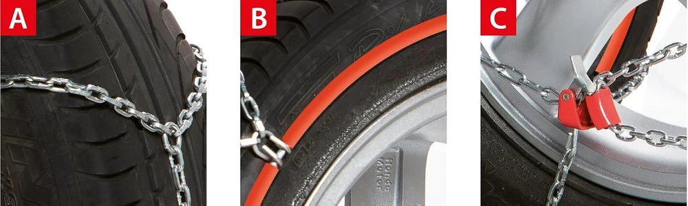 SNOVIT sniego grandinės automobiliui 9 mm, 2 vnt., dydis 130 E9NEO130A