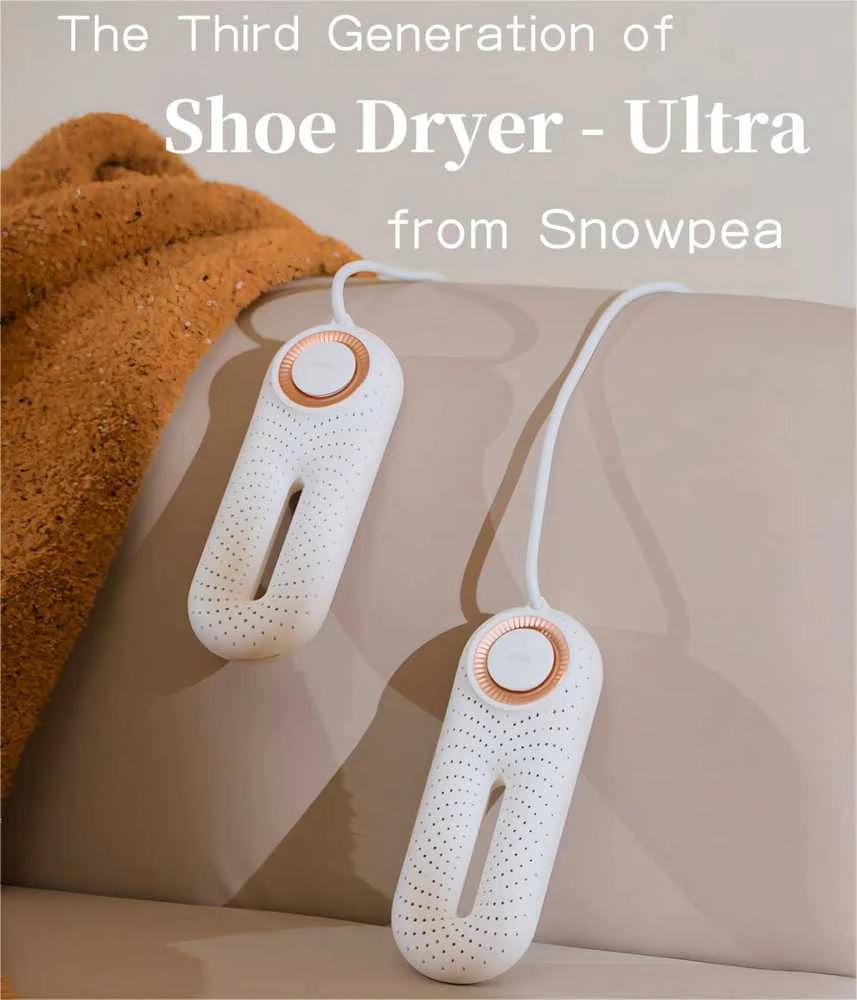 Snowpea elektrinė batų džiovyklė su ventiliatoriumi, 20 W, ABS plastikas, baltos spalvos