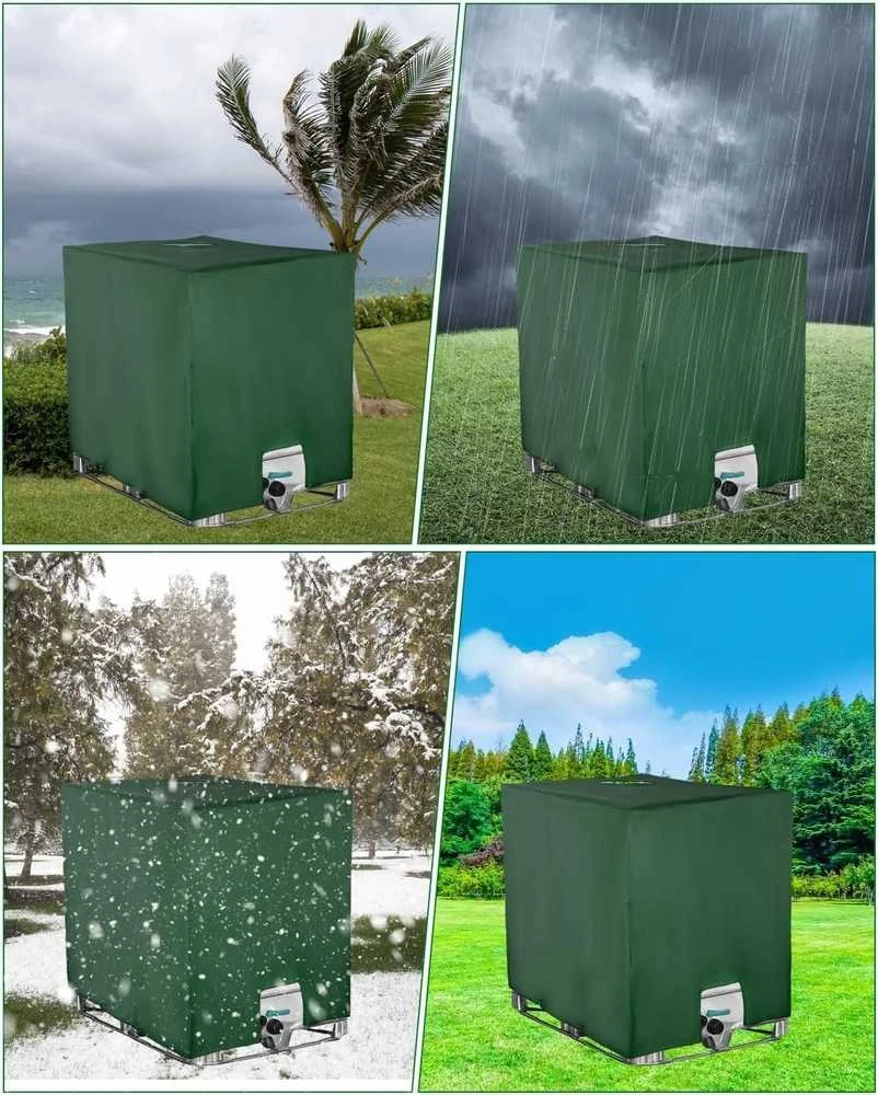 SOBEAU IBC talpos uždangalas, 1000 l, UV apsauga, žalias, 120 × 100 × 116 cm, poliesteris