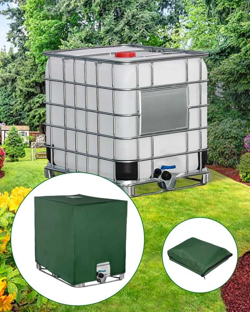 SOBEAU IBC talpos uždangalas, 1000 l, UV apsauga, žalias, 120 × 100 × 116 cm, poliesteris