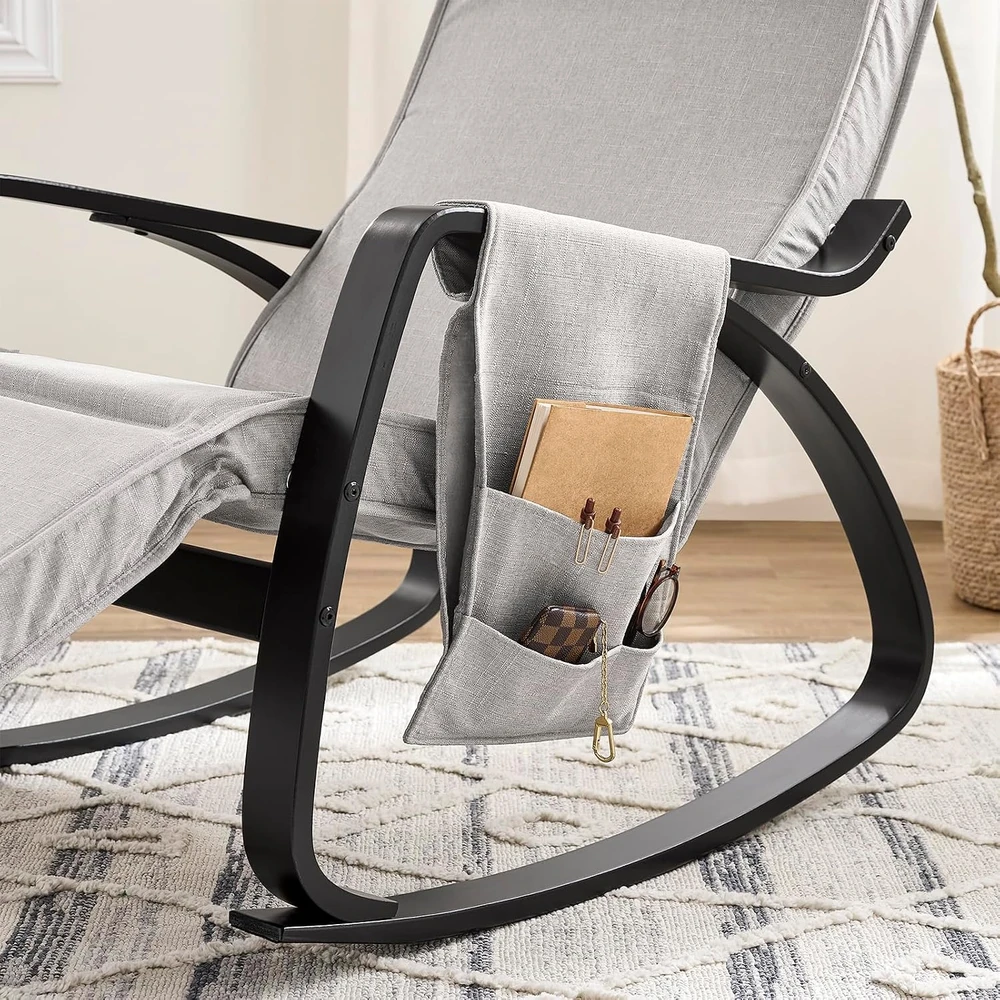 SoBuy supamasis fotelis su 5 padėčių kojų atrama ir šonine kišene FST20-HG