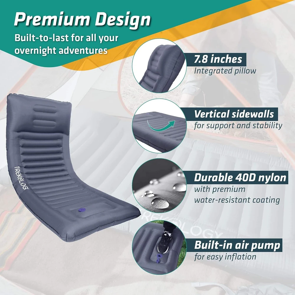 Sofa Trekology savaime prisipūčiantis kempingo čiužinys, 186 x 76 x 12,5 cm, UL140 modelis