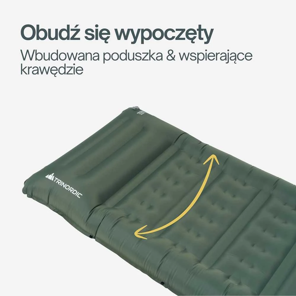 Sofa Trinordic pripučiamas 12 cm storio kempingo čiužinys su įmontuota pompa ir pagalve