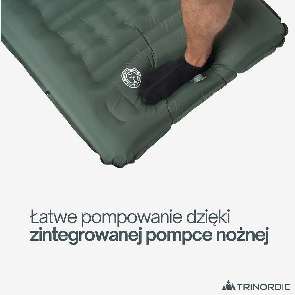 Sofa Trinordic pripučiamas 12 cm storio kempingo čiužinys su įmontuota pompa ir pagalve
