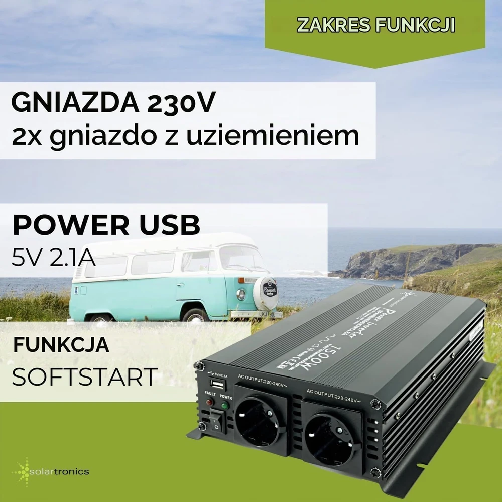 solartronics įtampos keitiklis 12 V į 230 V, 1500 W, 3000 W pikinė galia NM12V_Master