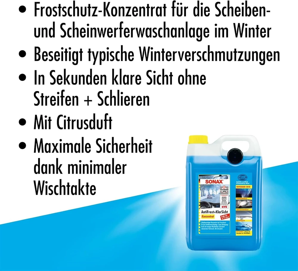 SONAX Žieminis langų apiplovimo skysčio koncentratas, 5L 332505