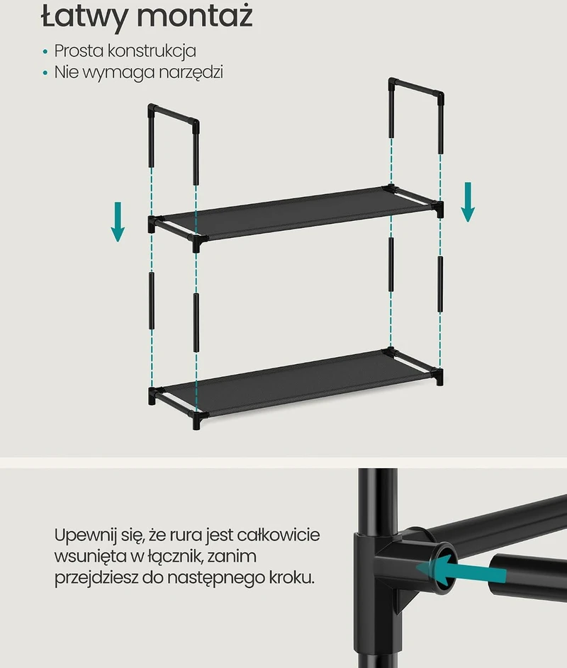 SONGMICS 10 lygių siaura batų lentyna 28 x 83 x 173 cm, juoda, LSH110BH01