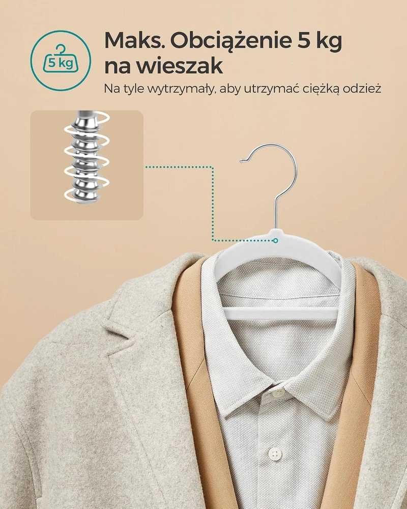 Songmics drabužių pakabos, baltos