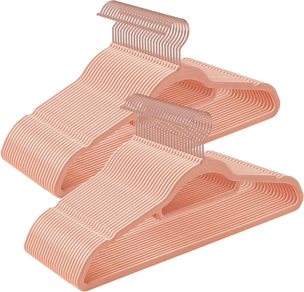 SONGMICS aksominės neslystančios drabužių pakabos, 50 vnt., 45 x 23.5 cm, B07SYP4SZZ
