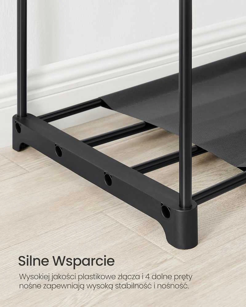 SONGMICS atvira drabužių spinta su 4 skyriais, 151 × 43 × 166 cm, juoda, RYG036B02