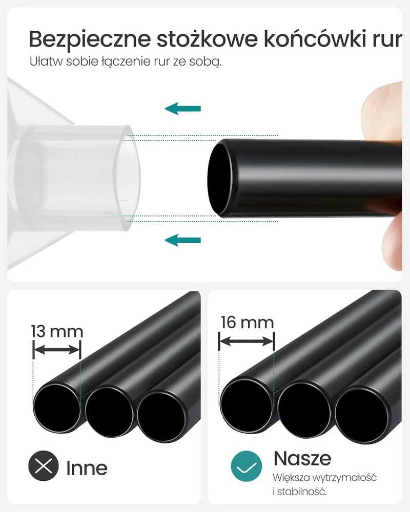 SONGMICS atvira drabužių spinta su 4 skyriais, 151 × 43 × 166 cm, juoda, RYG036B02