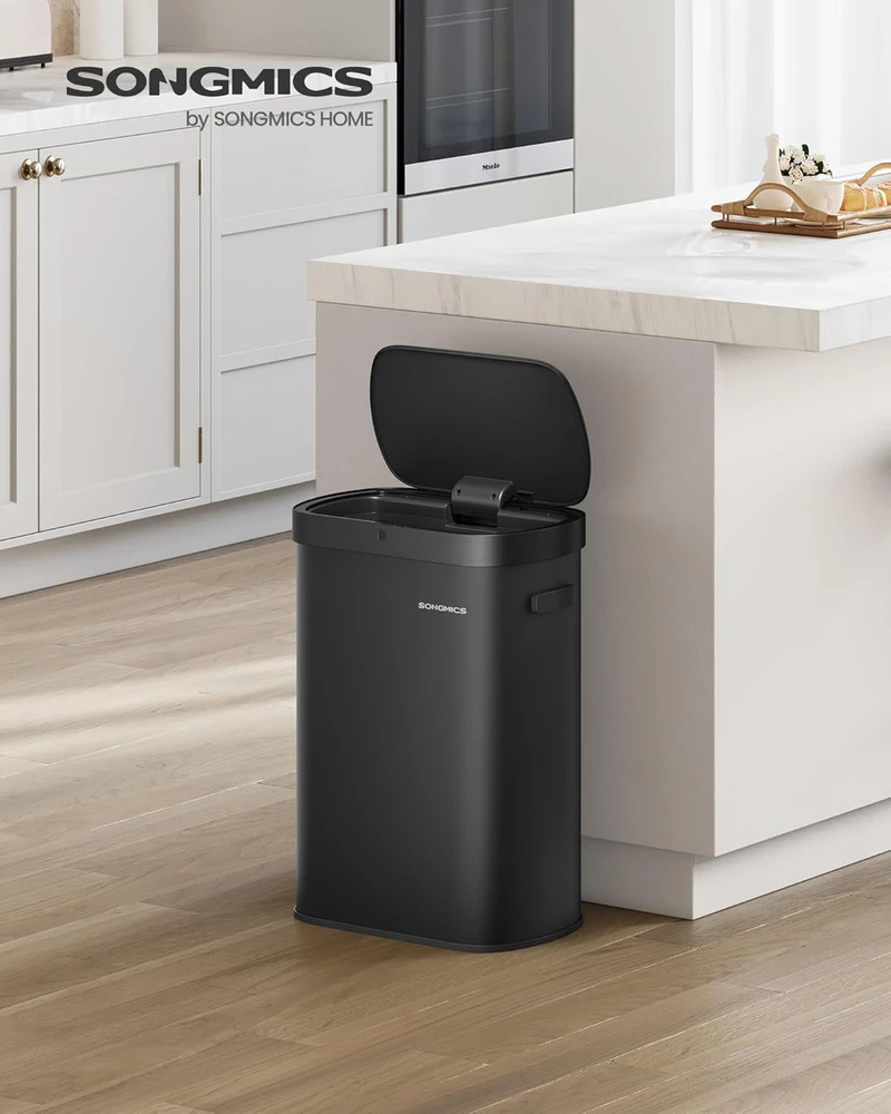 SONGMICS automatinis virtuvinis šiukšlių konteineris su judesio jutikliu, 50 l, plienas, LTB640B02