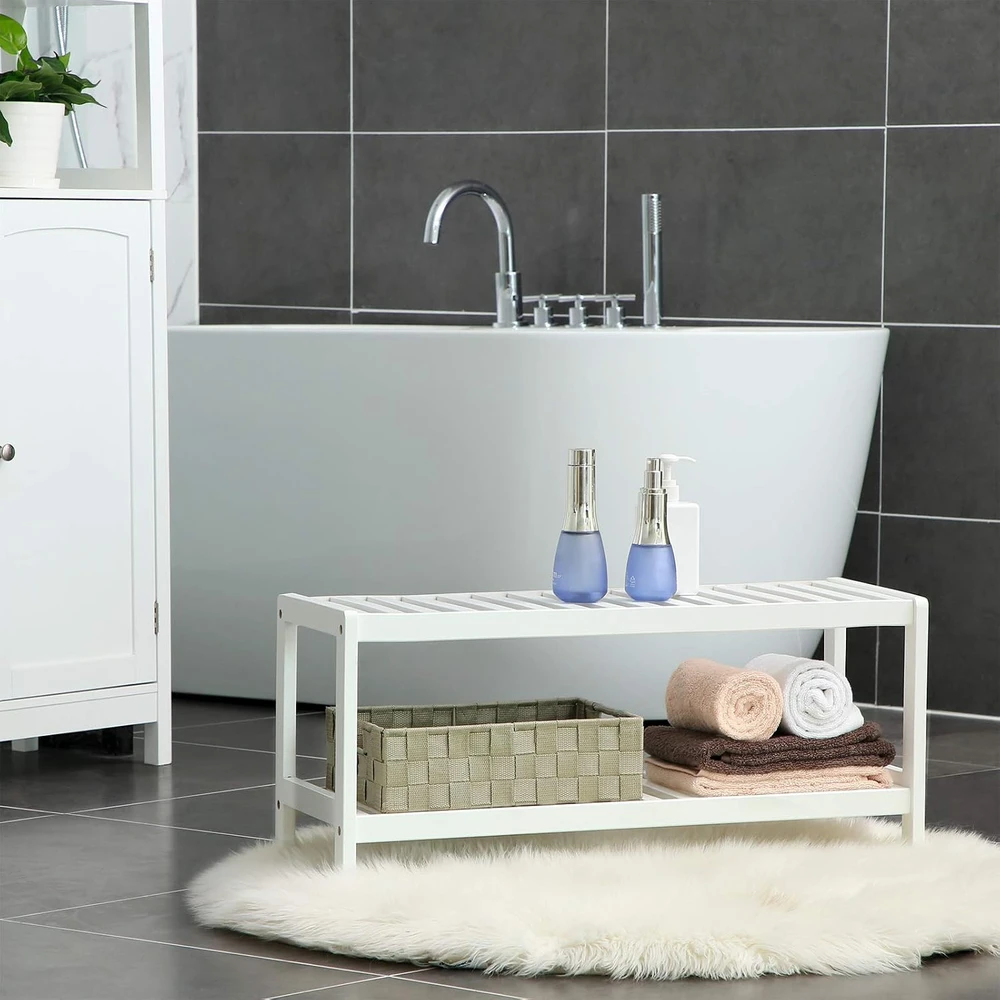 SONGMICS bambukinė batų lentyna, 2 lygių, 70 x 26 x 33 cm, LBS02WT