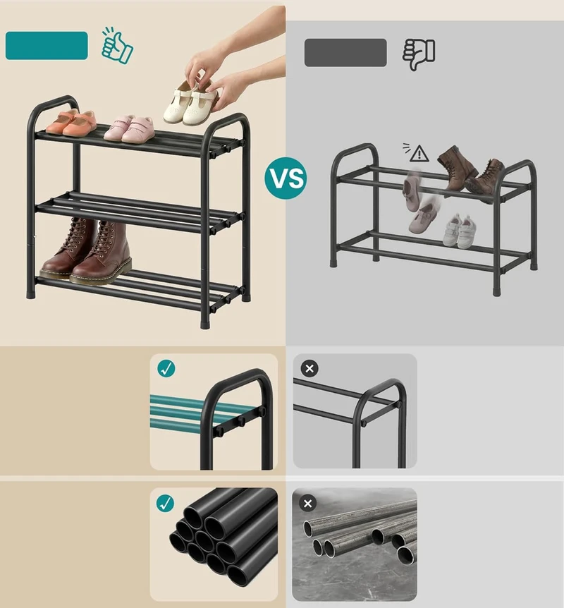 Songmics Batų lentyna 3 lygiai