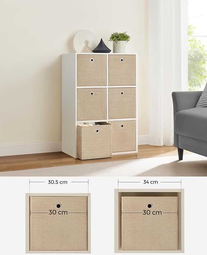 SONGMICS Dėžučių komplektas, 6 vnt, 30 x 30 x 30 cm