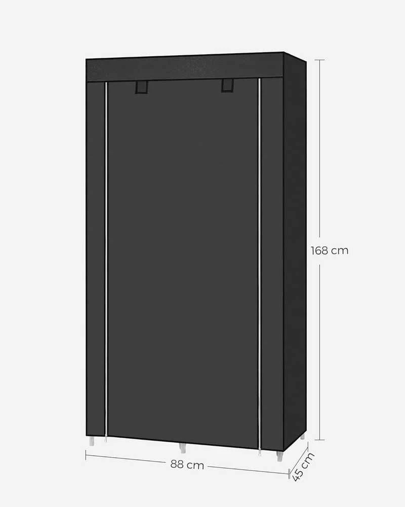 Songmics Audinys drabužių spinta 170 x 88 cm juoda