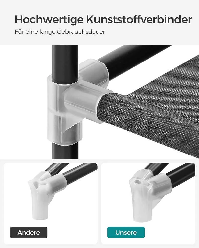Songmics Audinys drabužių spinta 170 x 88 cm juoda