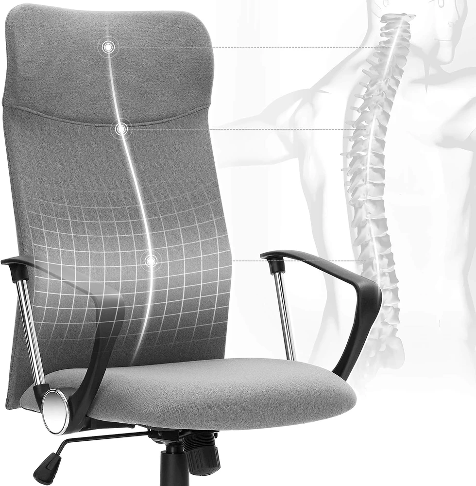 SONGMICS ergonominė biuro kėdė, reguliuojamo aukščio, iki 120 kg, OBN034G01