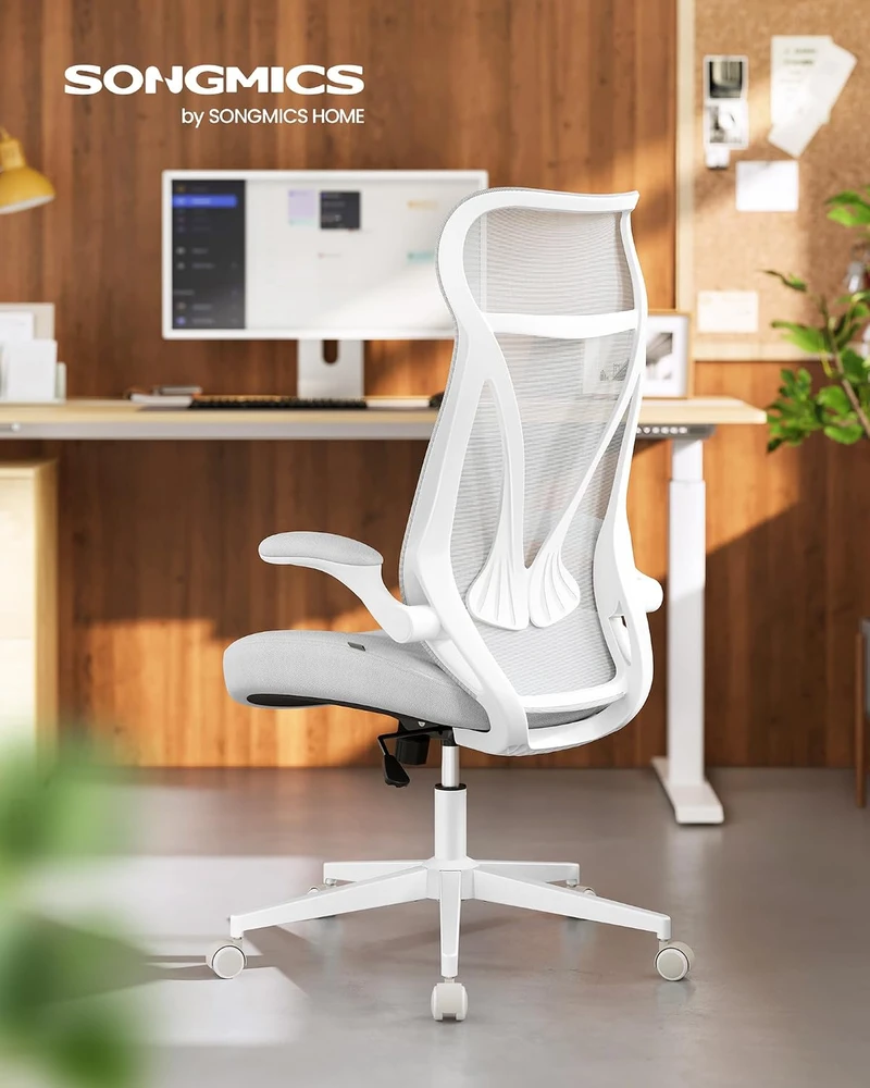 SONGMICS ergonominė biuro kėdė su galvos atrama, iki 150 kg, OBN088GD01