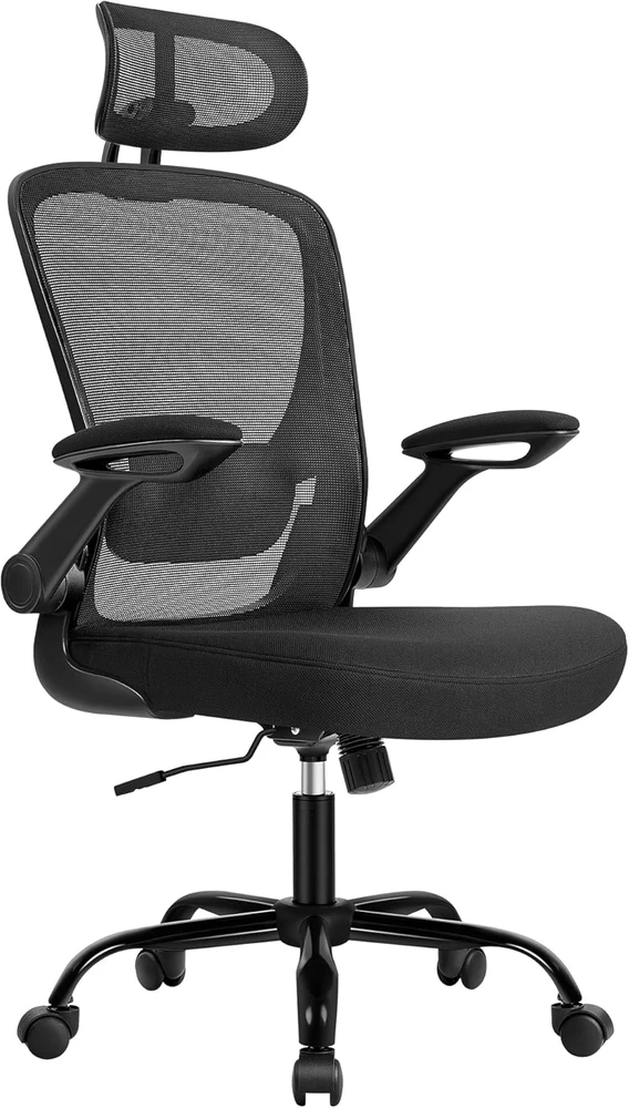 Songmics Ergonomiška biuro kėdė su tinkleliu rašalu juoda