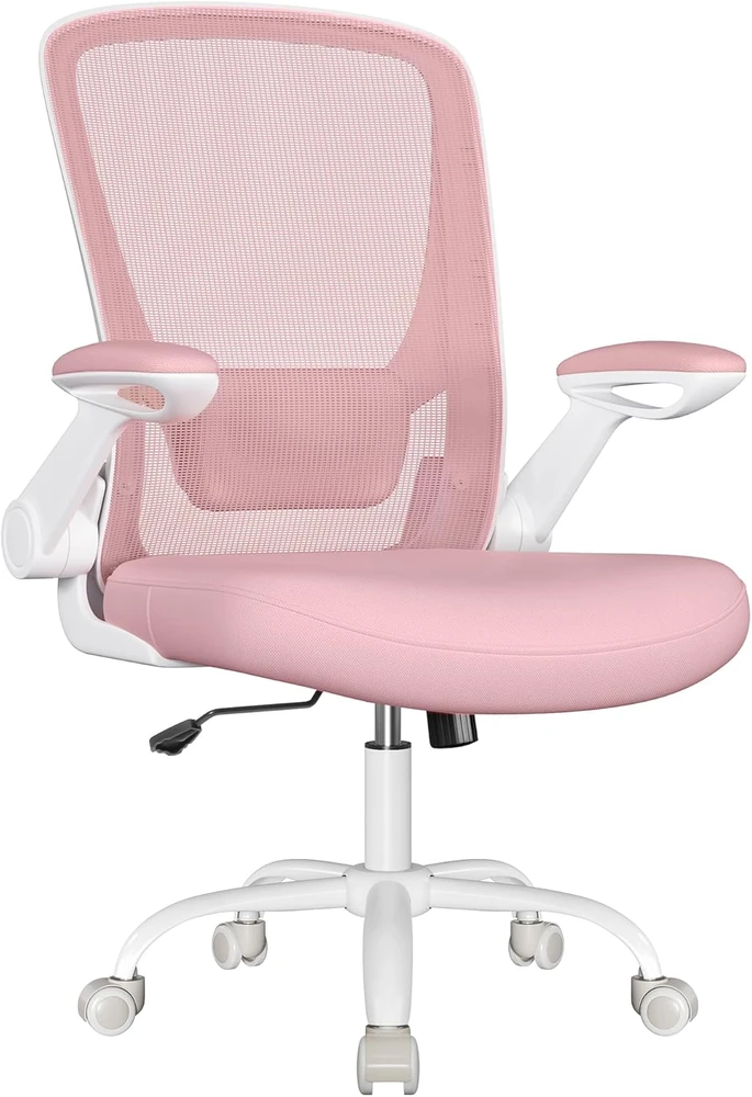 Songmics Biuro kėdė, ergonomiški sulankstomi porankiai, mėlyna migla