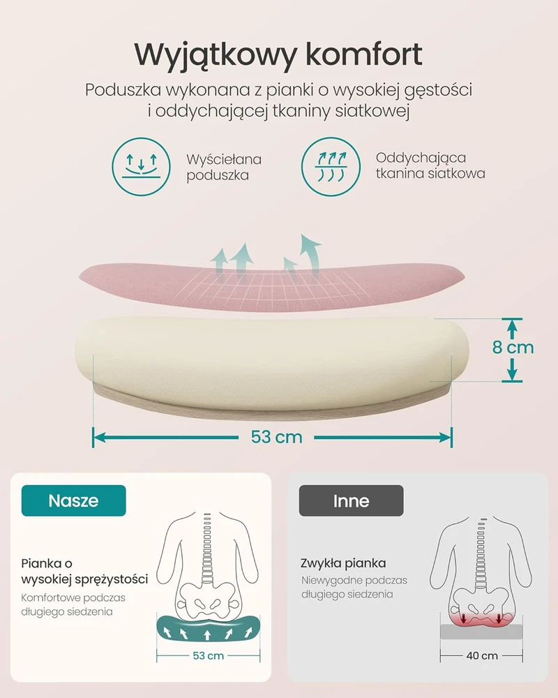 Songmics Biuro kėdė, ergonomiški sulankstomi porankiai, mėlyna migla