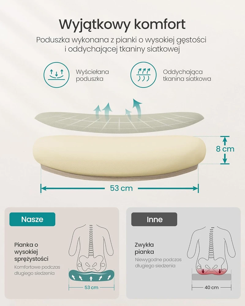 Songmics Biuro kėdė su tinkliniu apmušalu ir paminkštinta juosmens atrama