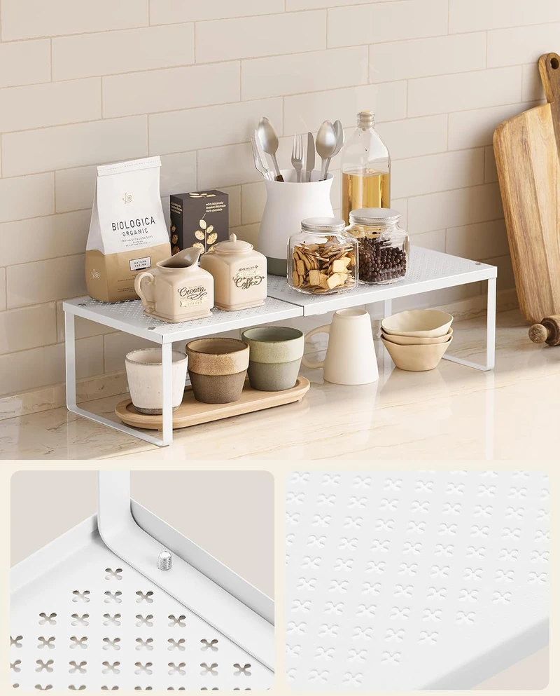 SONGMICS ištraukiama metalinė prieskonių lentyna, 2 vnt., 38–60 cm, B0F89YBBJP