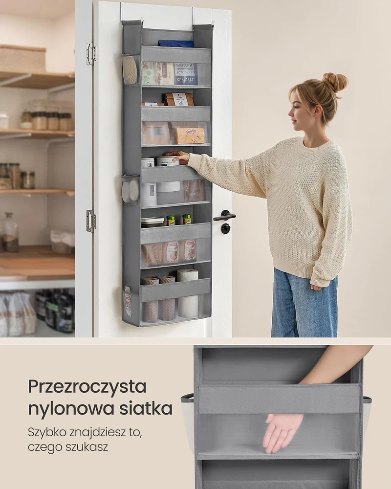 SONGMICS kabinamas durų organizatorius su 5 skyreliais, 15 x 40 x 140 cm, RDH007G01