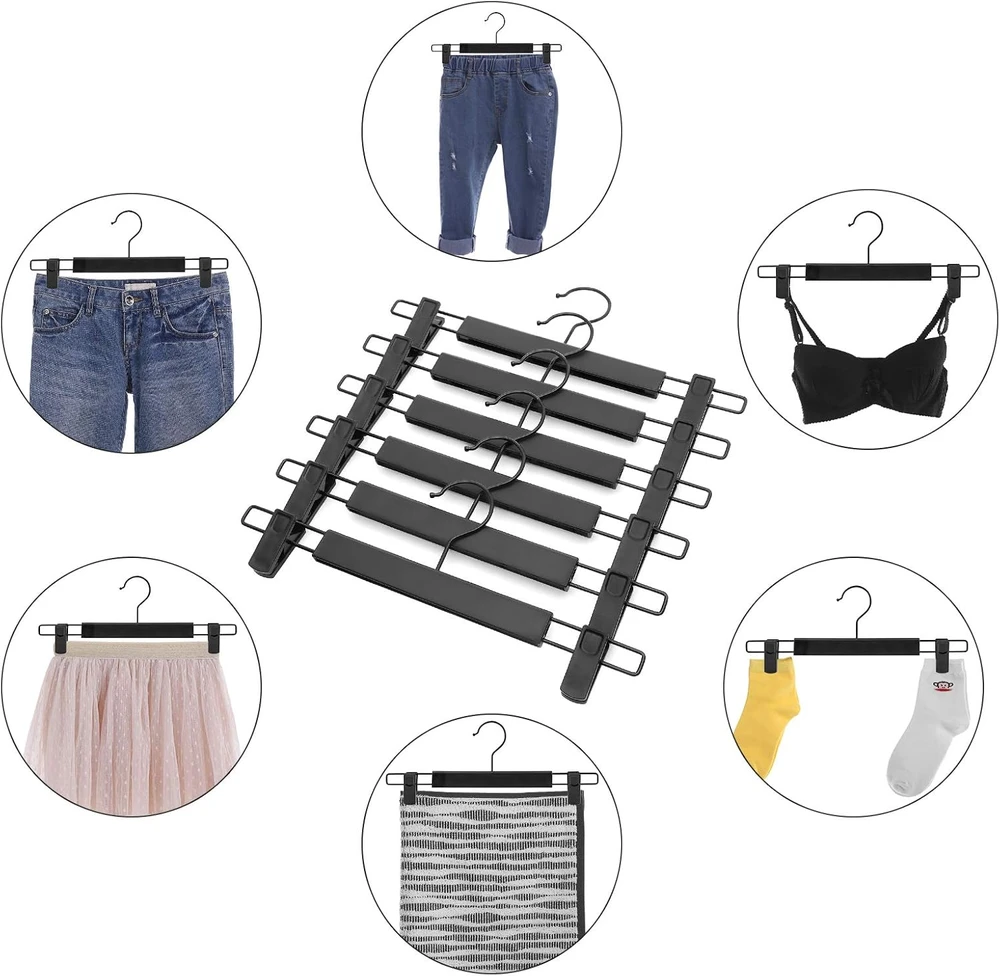 SONGMICS kelnių ir sijonų pakabos su spaustukais, 12 vnt., 24–35 cm, B07VWKC72Q