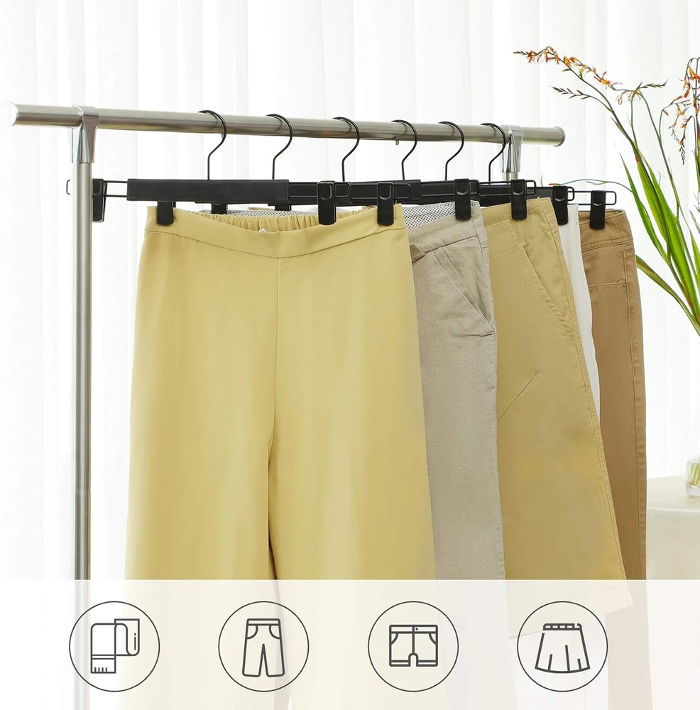 SONGMICS kelnių ir sijonų pakabos su spaustukais, 12 vnt., 24–35 cm, B07VWKC72Q