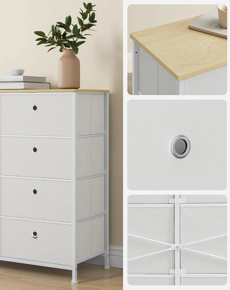 SONGMICS komoda su 8 medžiaginiais stalčiais, 80 x 30 x 81,5 cm, LTS024W57