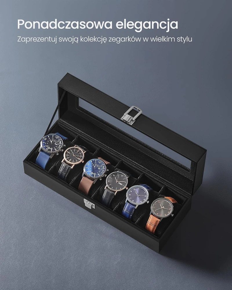 Songmics Laikrodžių dėžutė 6 laikrodžiams