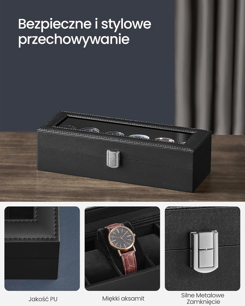 Songmics Laikrodžių dėžutė 6 laikrodžiams