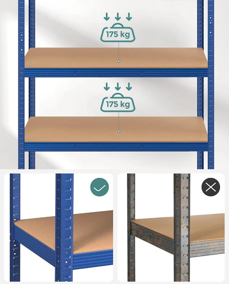 SONGMICS metalinės sandėliavimo lentynos, 2 vnt., 60 x 120 x 200 cm, 875 kg, GLR060Q02