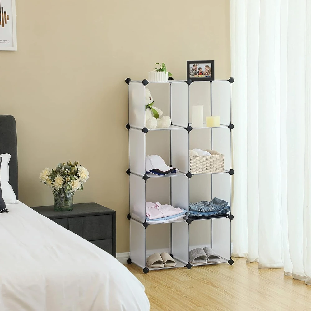 SONGMICS modulinė plastikinė lentyna su 9 lentynomis 93 x 31 x 123 cm LPC115S