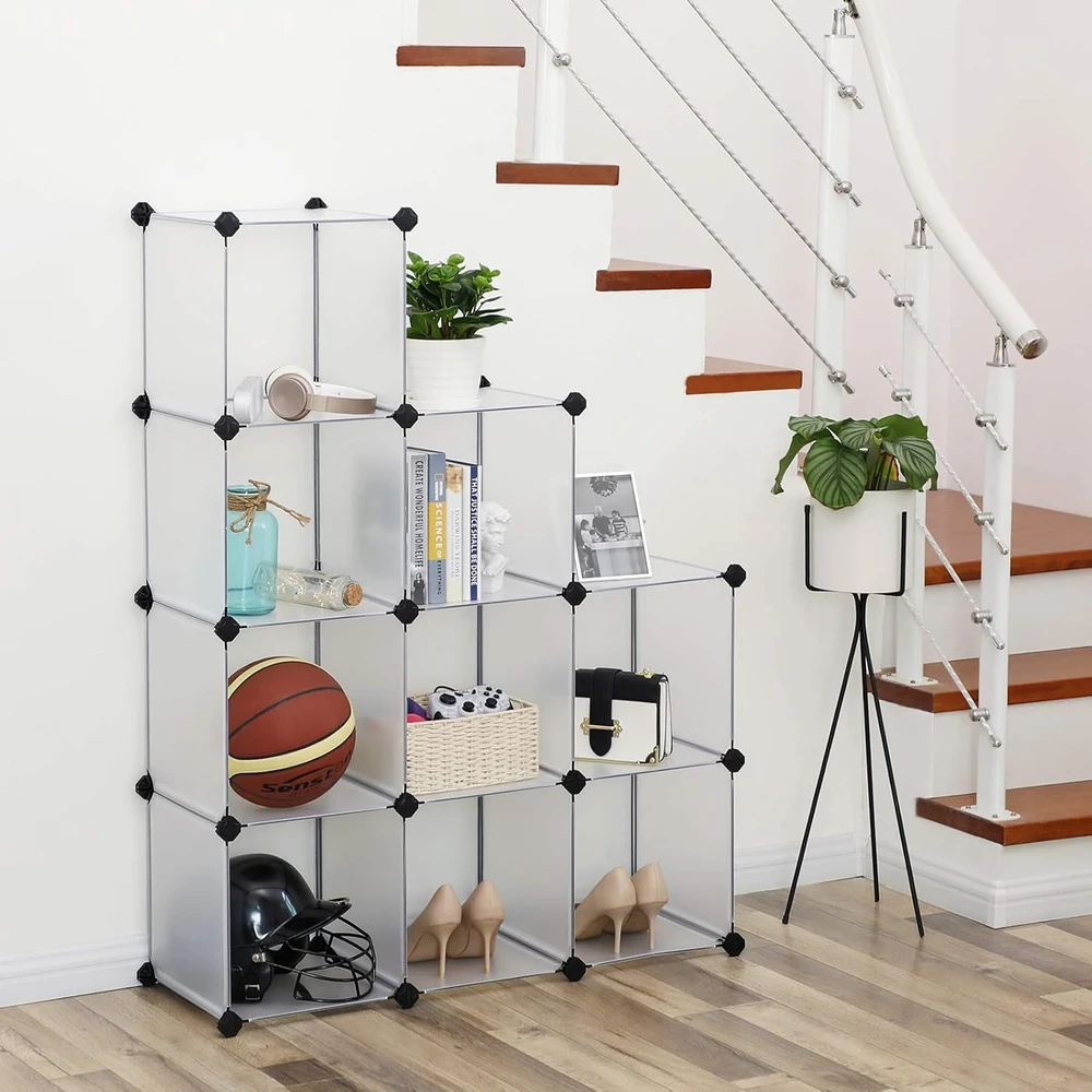 SONGMICS modulinė plastikinė lentyna su 9 lentynomis 93 x 31 x 123 cm LPC115S