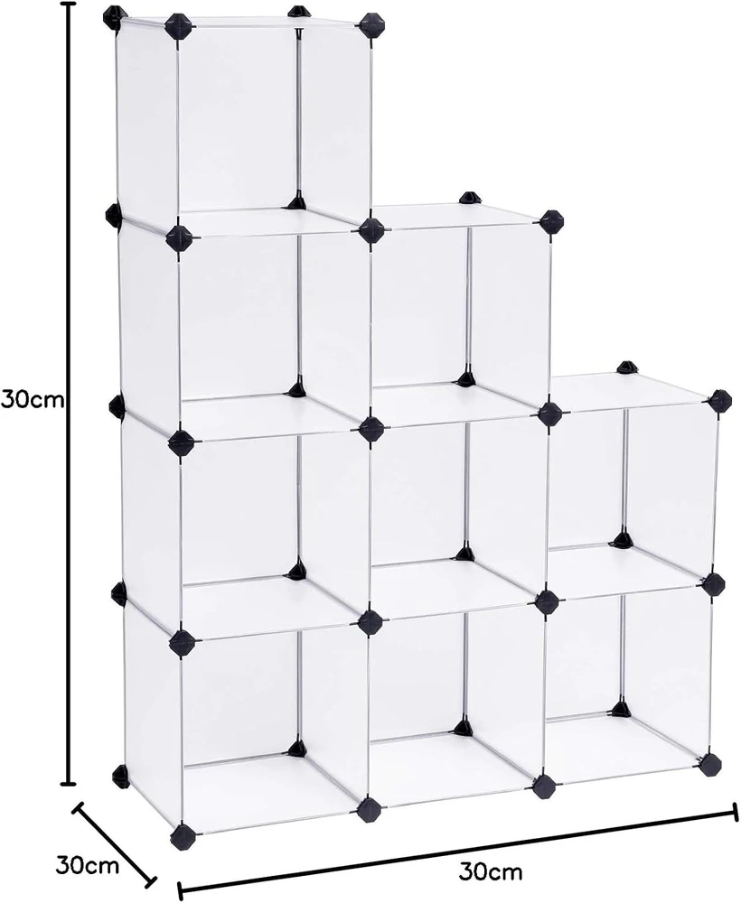 SONGMICS modulinė plastikinė lentyna su 9 lentynomis 93 x 31 x 123 cm LPC115S