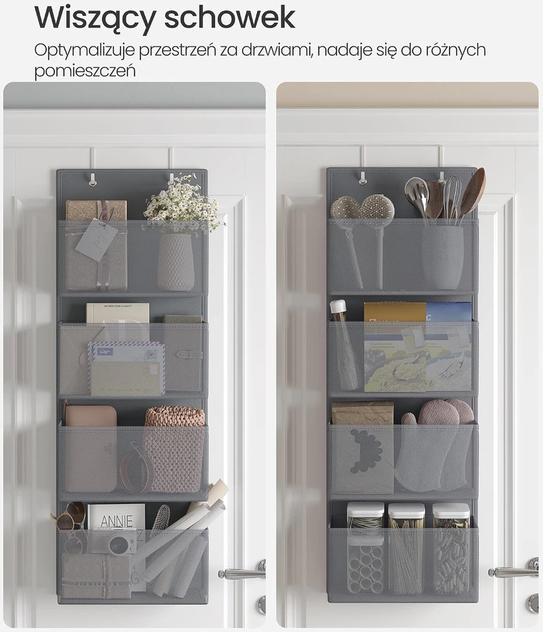 SONGMICS pakabinamas durų organizatorius su 4 kišenėmis, 33,5 x 12 x 100 cm RDH004B01