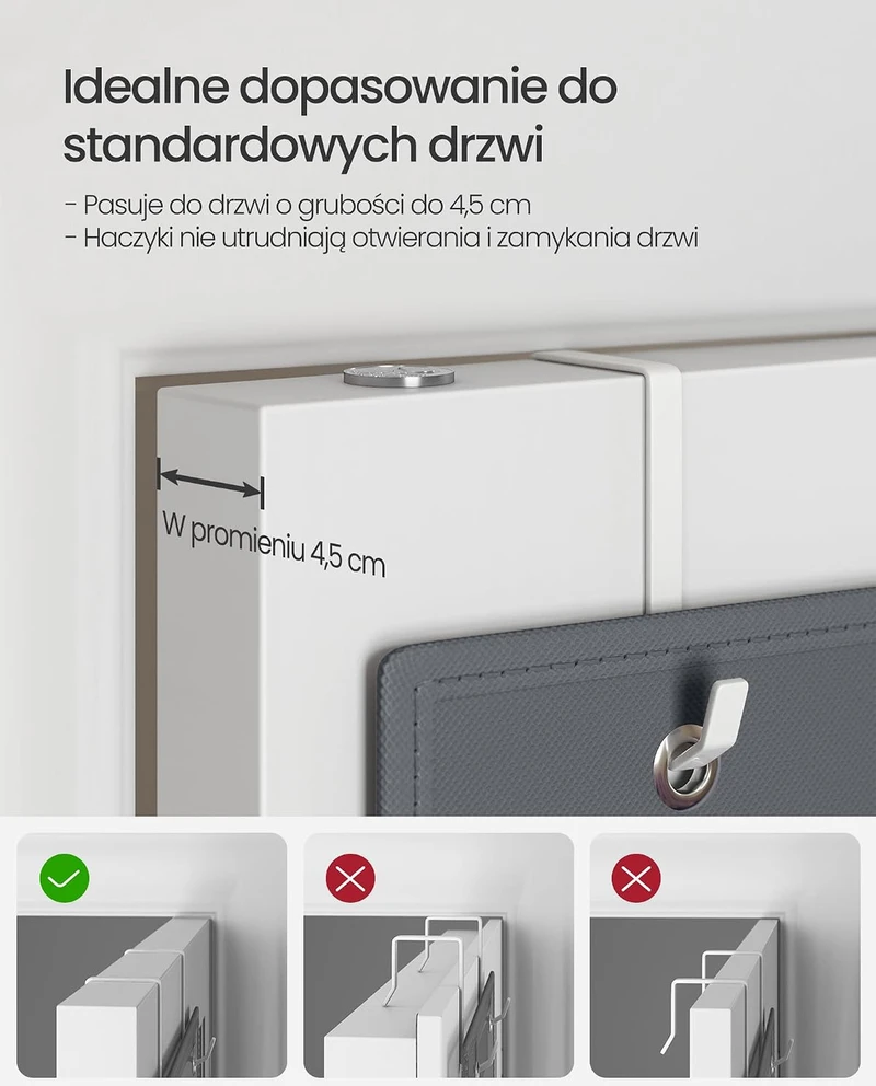 SONGMICS pakabinamas durų organizatorius su 4 kišenėmis, 33,5 x 12 x 100 cm, RDH04G