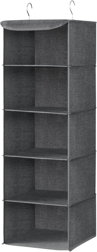 SONGMICS pakabinamas spintos organizatorius su 5 skyreliais, 30 x 30 x 90 cm, RYCH06G