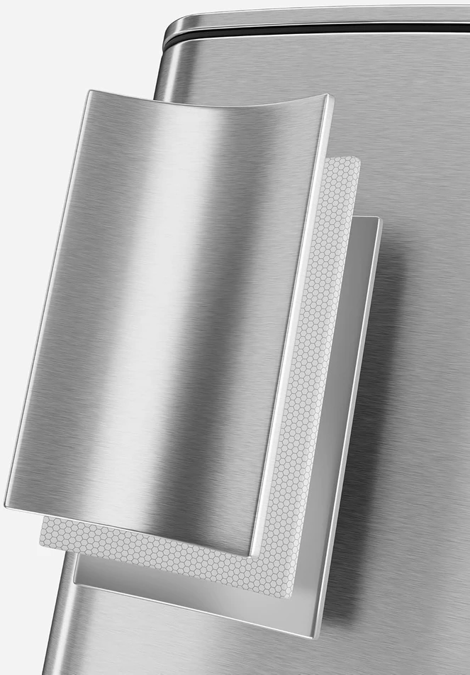 Songmics 20 litrų plieninė šiukšlių dėžė metallic sidabrinis