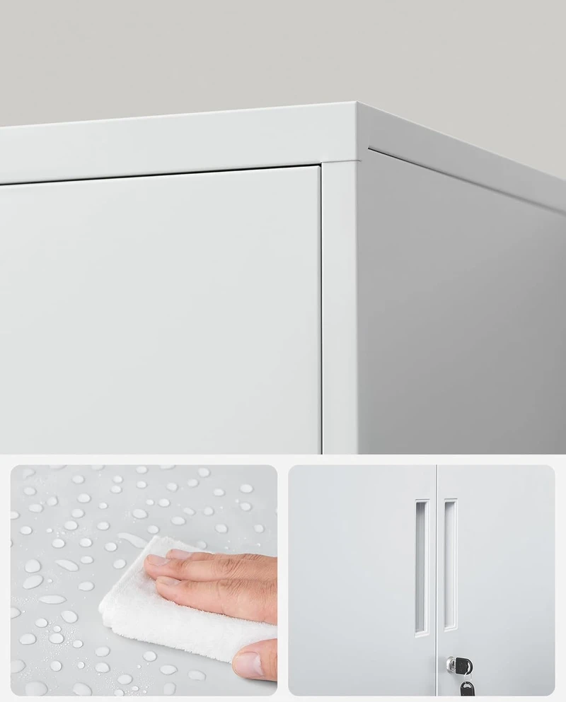 SONGMICS rakinama plieninė spintelė su 2 reguliuojamomis lentynomis 80 x 40 x 90 cm OMC013G01