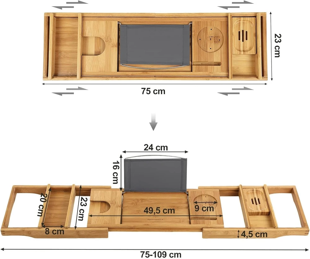 Songmics Bambuko vonios lentyna 109 cm
